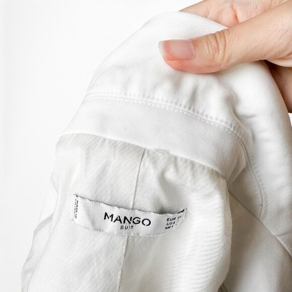 Mango White Double Breasted Shoulder Padded Tailored Fit Blazer Jacket Size XS - Picture 9 of 9